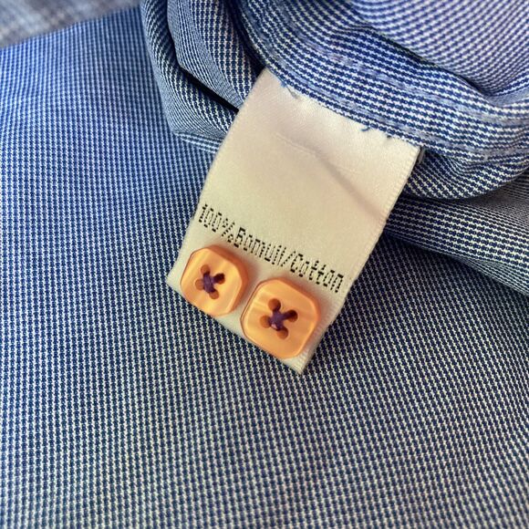 Atlas Design Shirt Sz 40 15 3/4 Dress Tailored Fit Orange Blue Career Work Mens - Picture 5 of 9